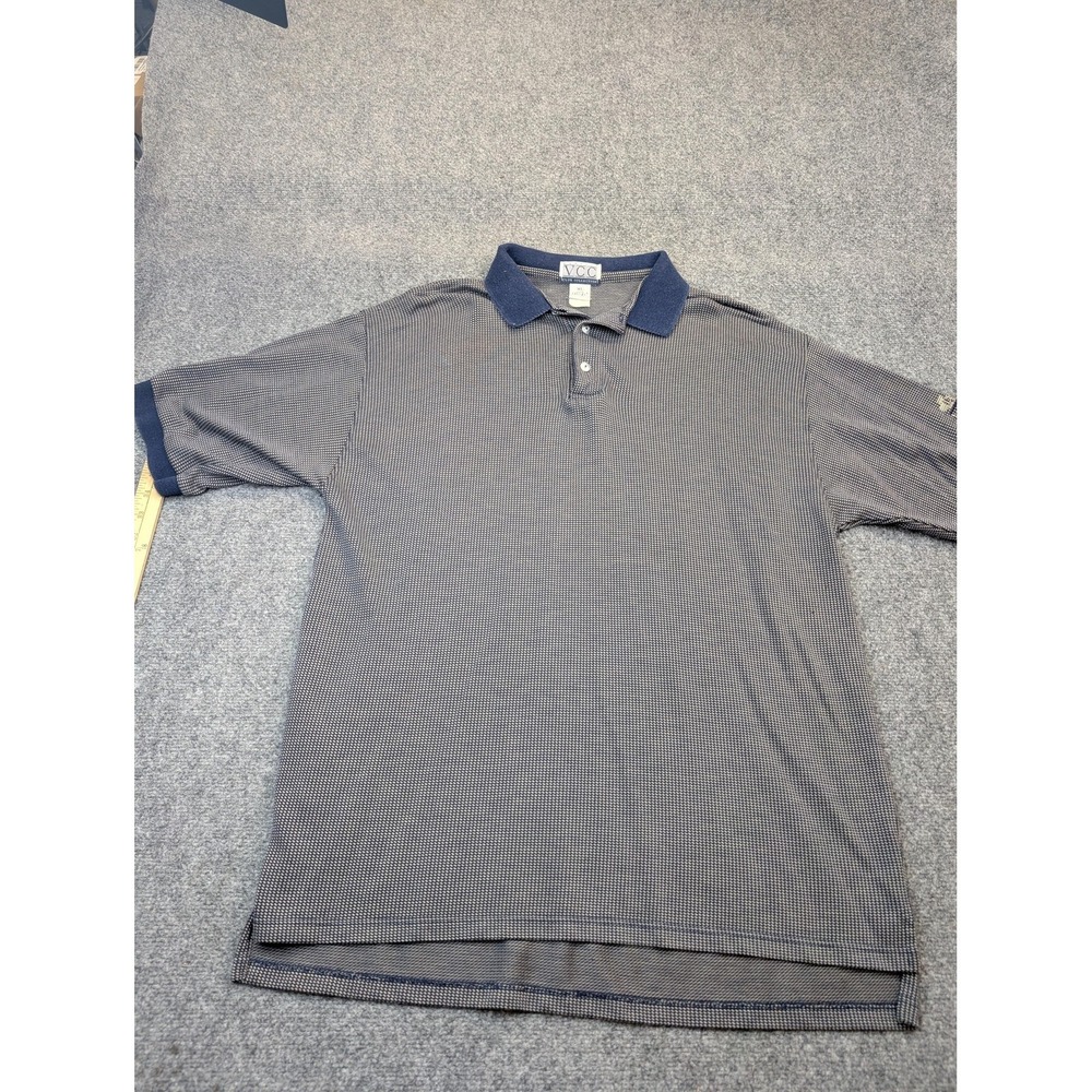 Vintage Vantage Polo Shirt Mens‎ XL Blue Check Tencel Lyocell Golf 1997 90s